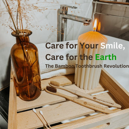 Bamboo Toothbrush for Adults | Biodegradable BPA-Free Soft Bristles Infused with Activated Charcoal | Eco-Friendly | Round Handle Design