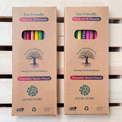 Jaivik Store Plantable Colour Pencils - Eco-Friendly Pack of 2 Crafted from Recycled Paper for Sustainable Use